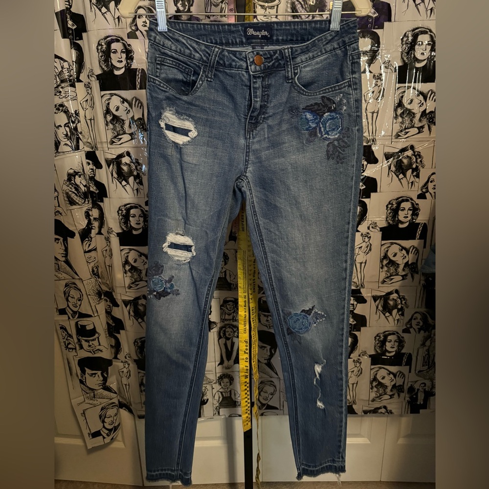 Skinny Embroidered Wranglers- Tons Of Stretch!
